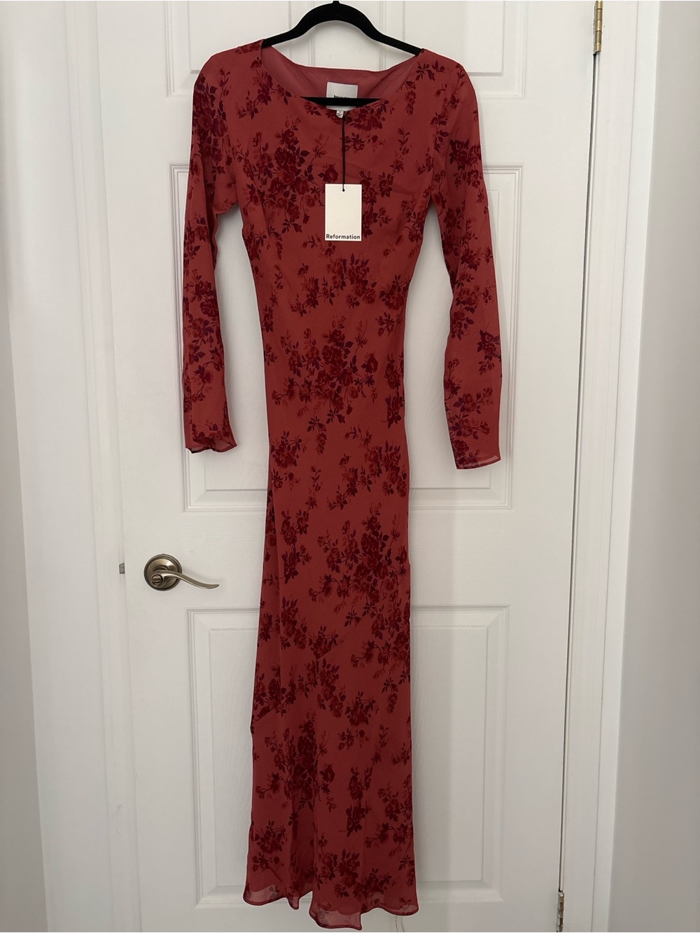 Reformation Esra Dress Floral Long-Sleeve Maxi Dress